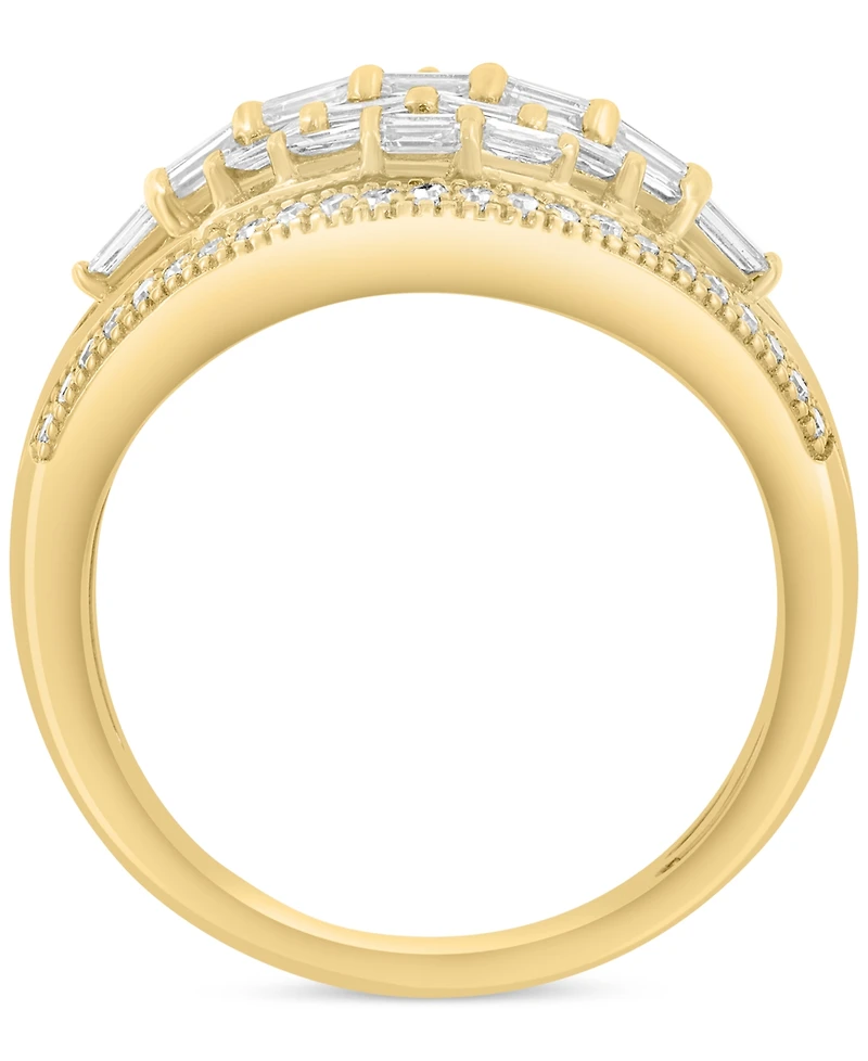 Effy Diamond Round & Baguette Curved Statement Ring (5/8 ct. t.w.) in 14k Gold