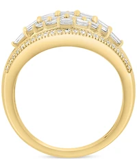 Effy Diamond Round & Baguette Curved Statement Ring (5/8 ct. t.w.) in 14k Gold
