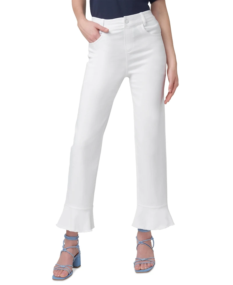 Hue Women's Ruffled-Hem Denim Skimmer Leggings