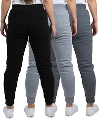 Galaxy By Harvic Women's Pro Star Loose Fit Fleece Lined Jogger Sweatpants 3-Pack