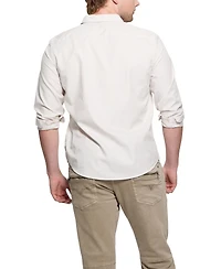 Guess Men's Relaxed Fit Long Sleeve Striped Button Front Oxford Shirt