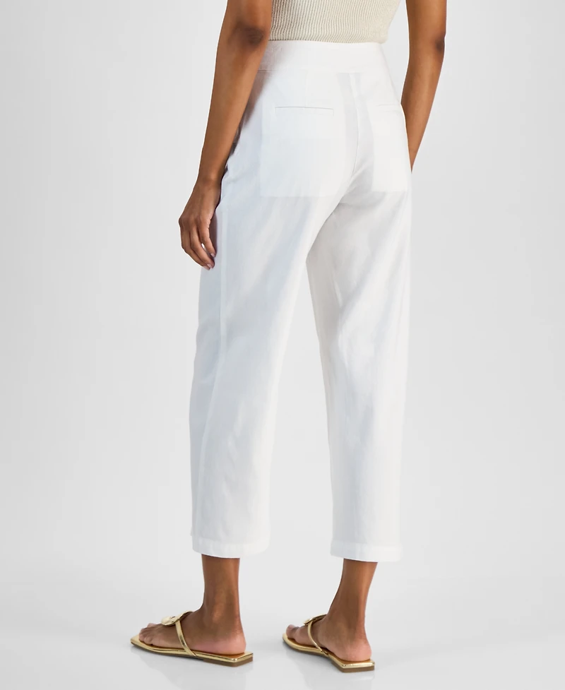 I.n.c. International Concepts Petite Linen-Blend High-Rise Wide-Leg Pants, Created for Macy's