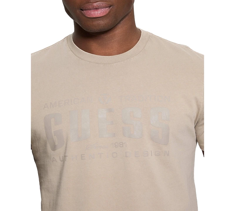 Guess Men's Relaxed Fit Short Sleeve Crewneck Logo T-Shirt