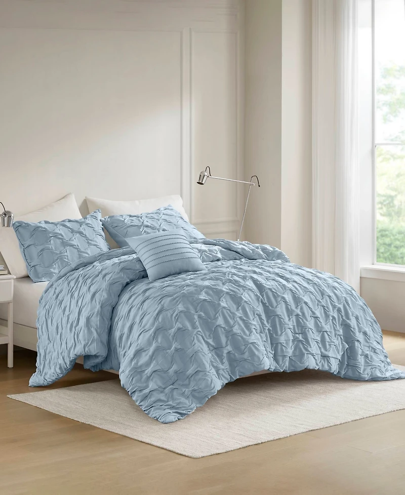 510 Design Bailey Diamond Pucker Woven 4-Pc. Comforter Set, King/California King