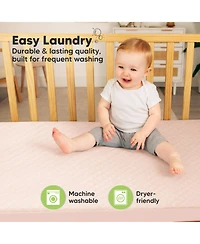 KeaBabies 2-Pack Protect+ Waterproof Crib Mattress Protector Covers, Mavy Quilted Cotton Baby Topper, Toddler Sheets
