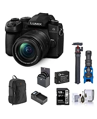 Panasonic Lumix G95 Mirrorless Camera with Lumix G Vario 12-60mm f/3.5-5.6 Mft Lens Bundle with 128GB Memory Card, Backpack, Extra Battery, Charger,