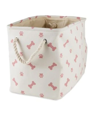 Bone Dry Collapsible Pet Storage Bin with Rope Handles Paw/Bone Print