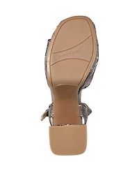 Marc Fisher Women's Seleny Metallic High Block Heel Platform Sandals