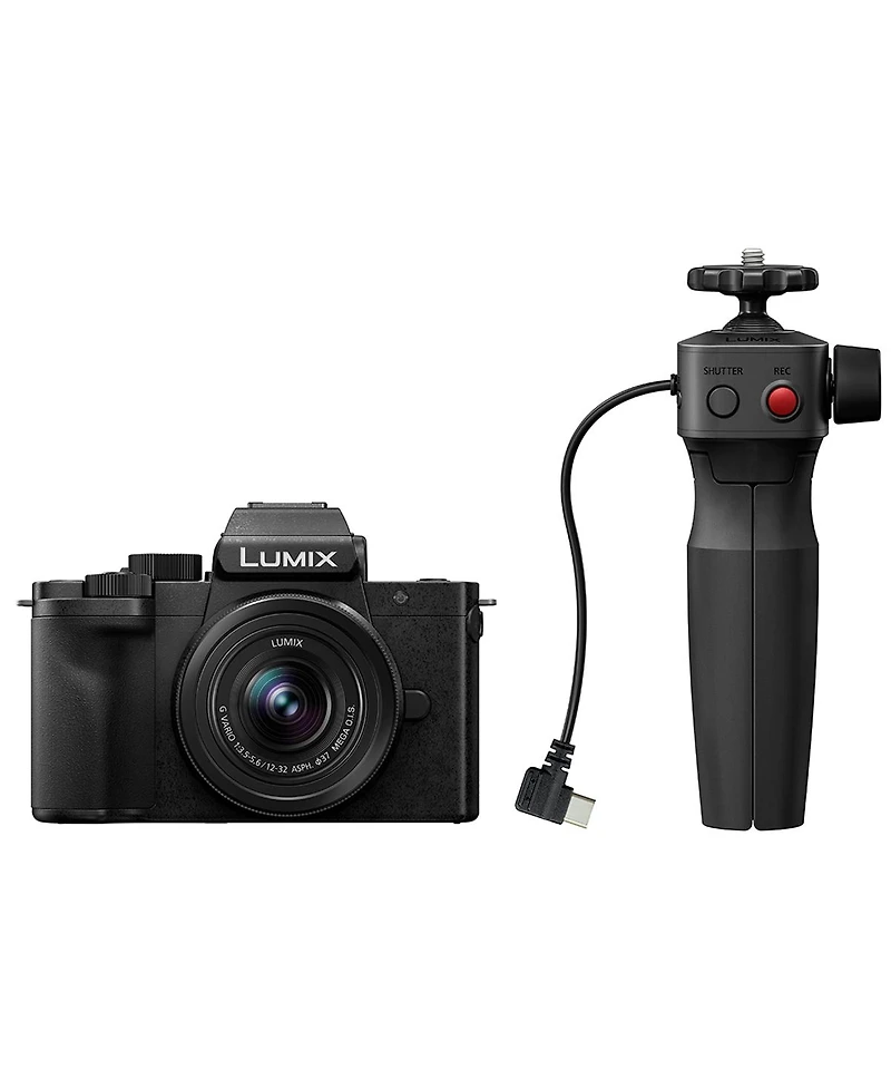 Panasonic Lumix Dc-G100D Mirrorless Camera with G Vario 12-32mm f/3.5-5.6 Asph Ois Lens and Tripod Grip, Bundle with Tripod, Battery, 128GB Memory Car