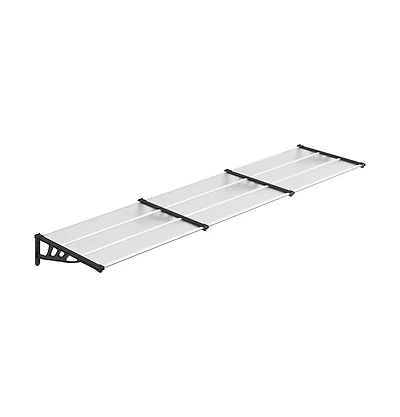 Door Canopy Black and Transparent 141.1"x35.4" Polycarbonate