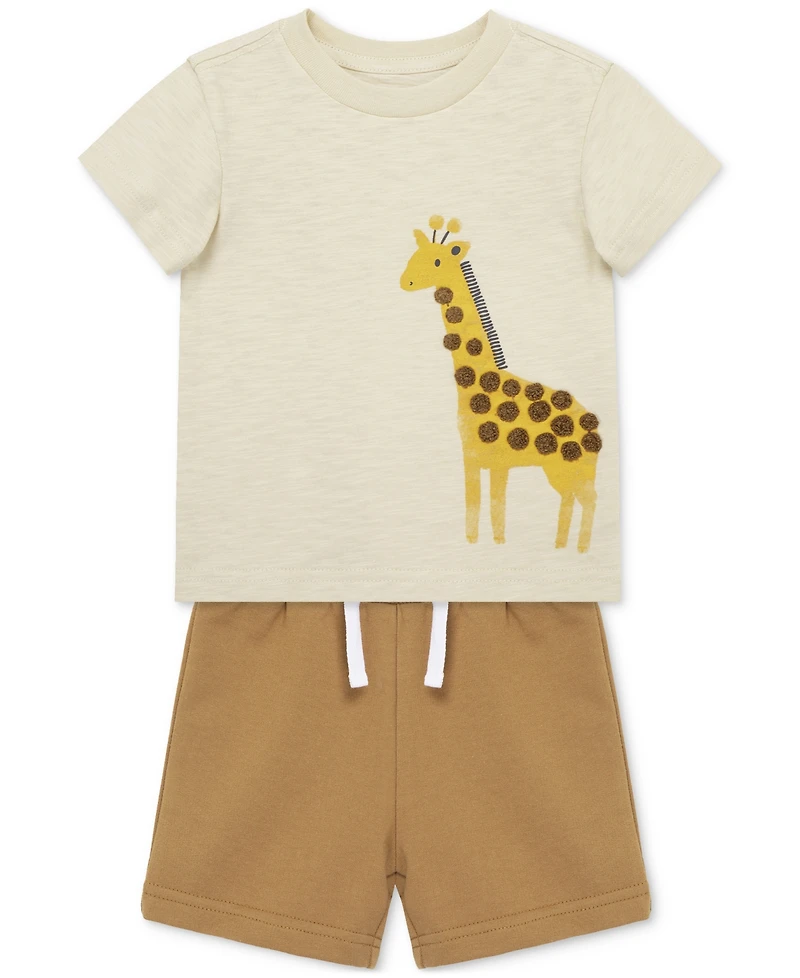 Little Me Baby Boys 3-Pc. Giraffe T-Shirts & Shorts Play Set