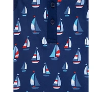 Little Me Baby Boys Sailboats Rompers, Pack of 2