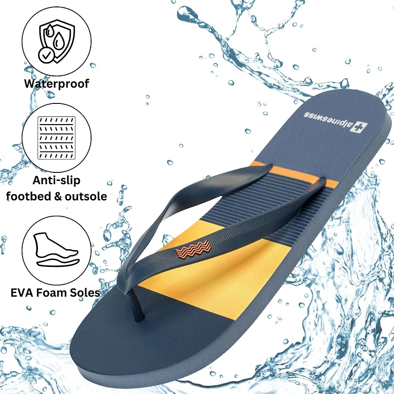Alpine Swiss Men's Flip Flops | Ultra-light Thin Eva foam Sandals for Beach Pool Everyday Wear Simple Flexible Men