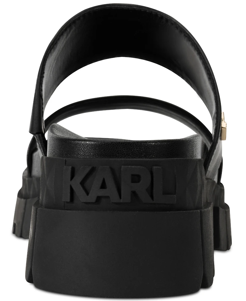 Karl Lagerfeld Paris Women's Lacara Lug Slide Flat Sandals