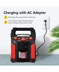 Jump Starter Air Compressor Power Bank Charger with Led Light and Dc Outlet