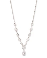 Givenchy Silver-Tone Mixed Cubic Zirconia Lariat Necklace, 16" + 3" extender