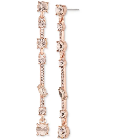 Givenchy Mixed Cut Crystal Linear Drop Earrings