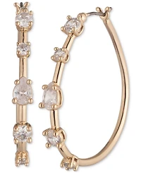 Givenchy Gold-Tone Cubic Zirconia Oval Hoop Earrings