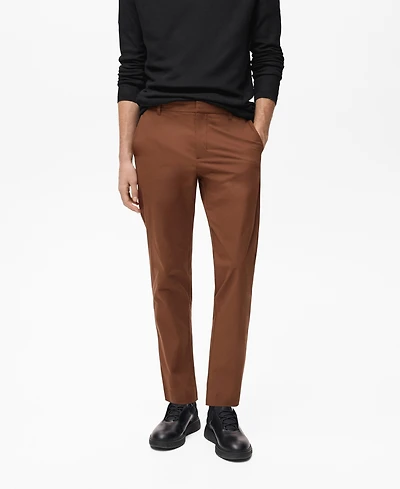 Mango Men's Stretch Fabric Slim-Fit Trousers