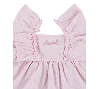 Huggies Baby Girls Ruffled-Sleeve Jersey Dress & Bloomer Set