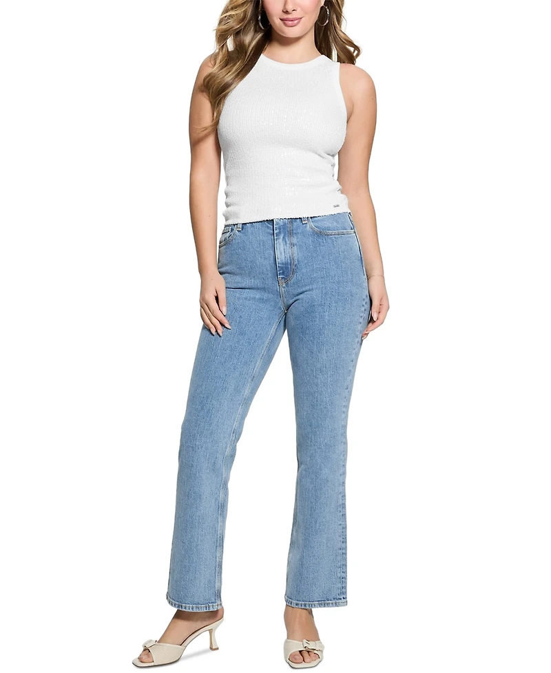 Guess Women's Alexia Sequin Cotton Sleeveless Top