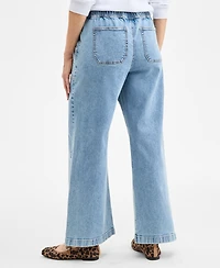 Style & Co Petite High-Rise Pull-On Wide-Leg Jeans, Exclusively at Macy's