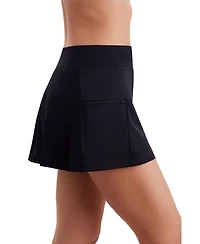 ShapeSolver by Mimi Flamingo Women's Flaming Solid Side Zipper Pocket Swim Skort