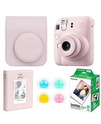 Fujifilm Instax Mini 12 Instant Film Camera, Blossom Pink Bundle with Custom Case, Accessory Kit and Daylight Film, Twin Pack (20