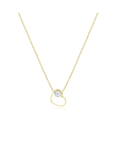 The Lovery Pearl Open Heart Necklace 14K Gold