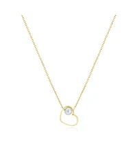 The Lovery Pearl Open Heart Necklace 14K Gold