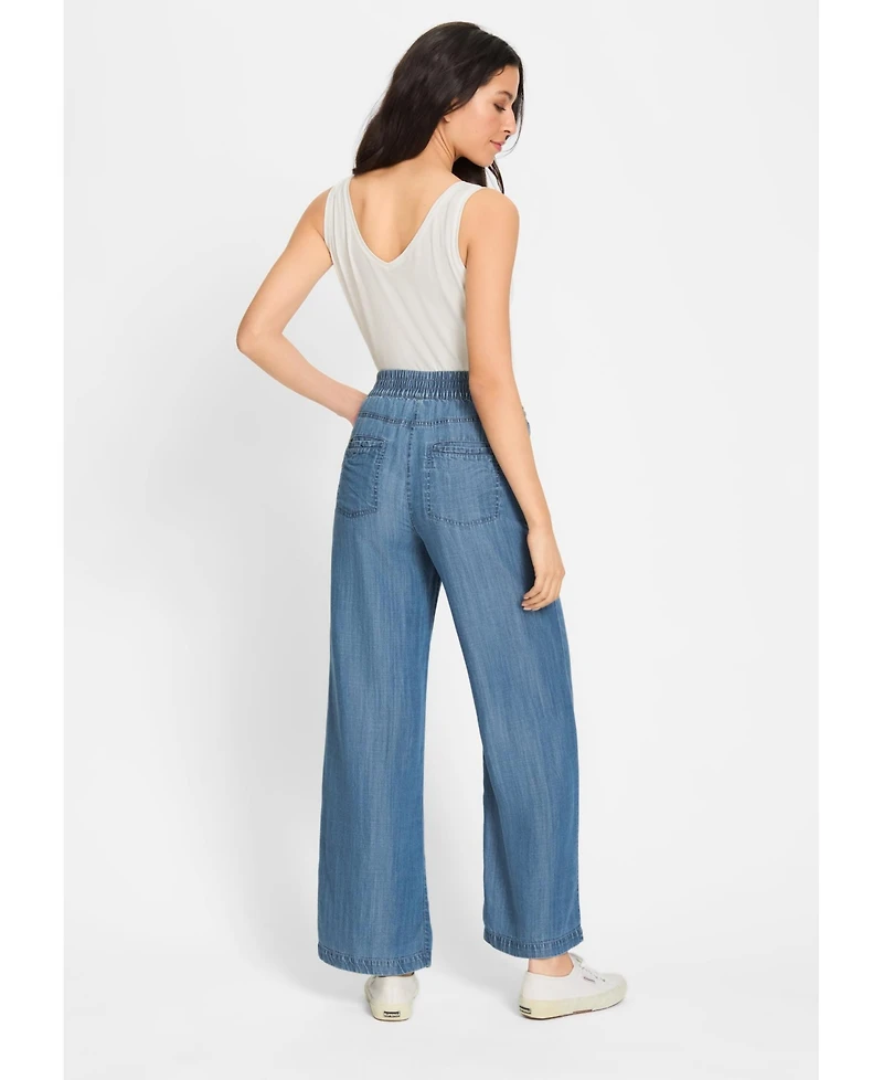 Olsen Women's Anna Fit Wide Leg Denim Look Pant