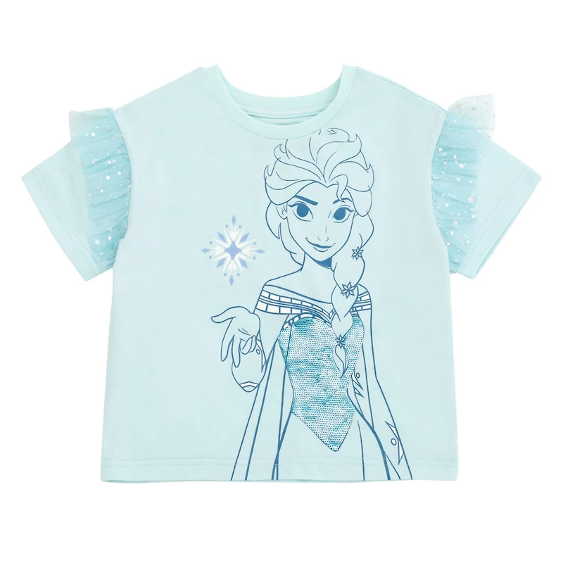 Frozen Girls Disney Queen Elsa T-Shirt and Skirt Outfit Set