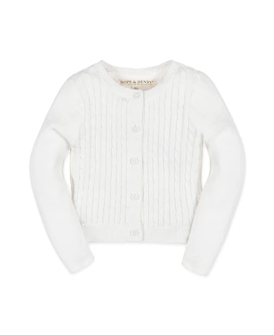 Hope & Henry Baby Long Sleeve Cable Knit Cardigan Sweater