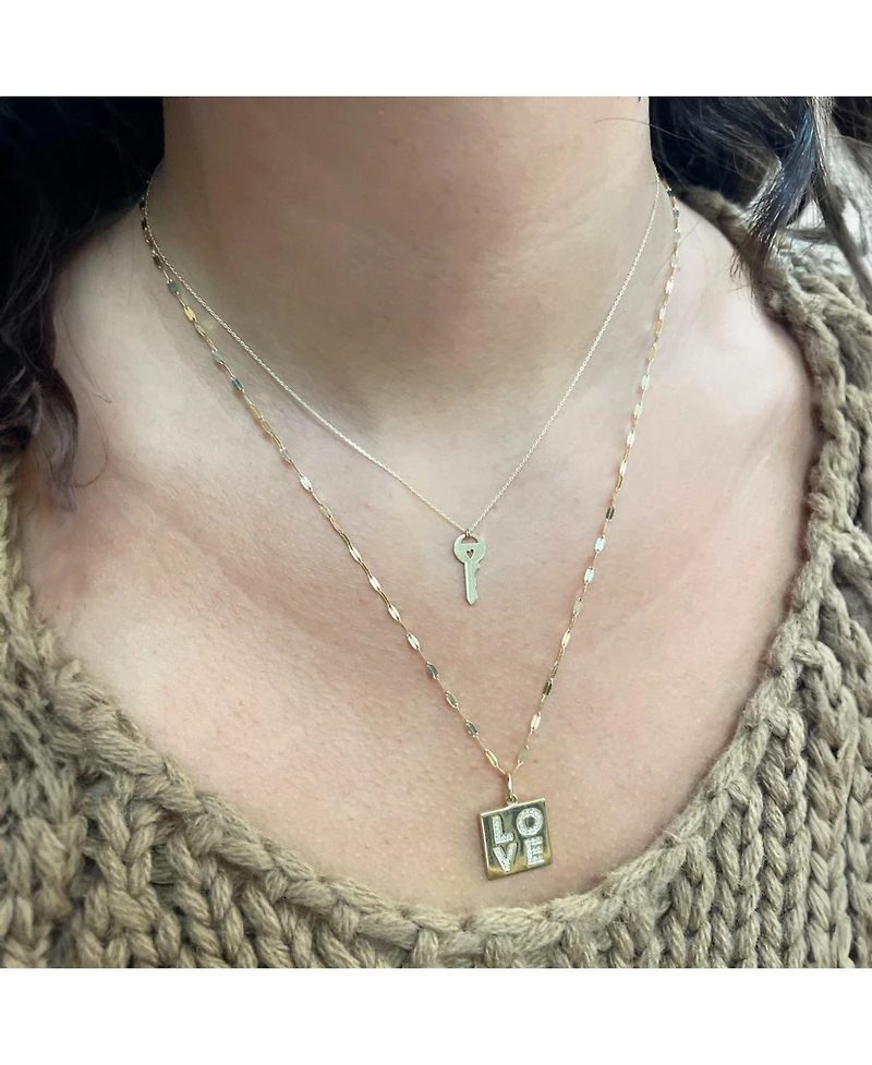 The Lovery Gold Key Heart Necklace 14K Gold
