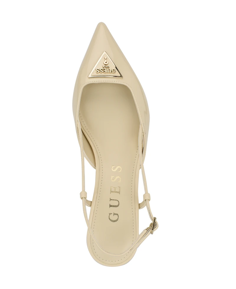 Guess Women's Jesson Logo Slingback Kitten Heel Pumps
