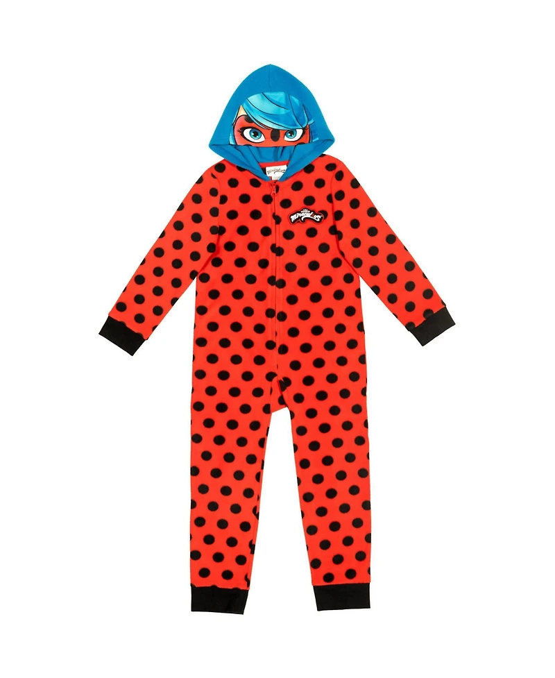Miraculous Girls Ladybug Zip Up Costume Pajama Coverall