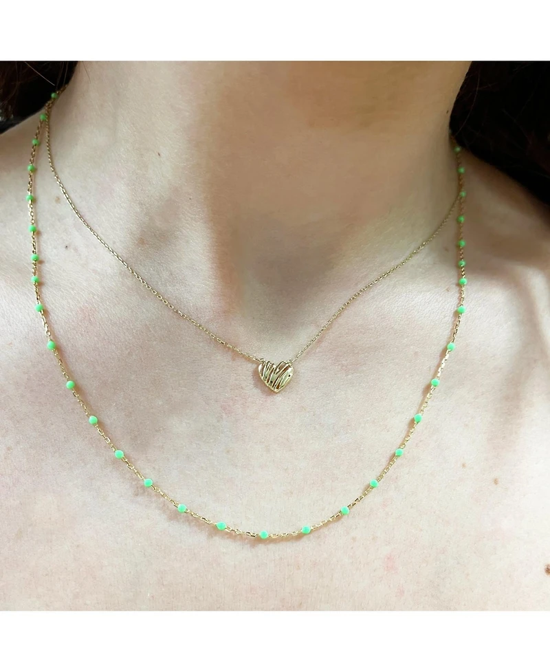 The Lovery Scribble Heart Necklace 14K Yellow Gold