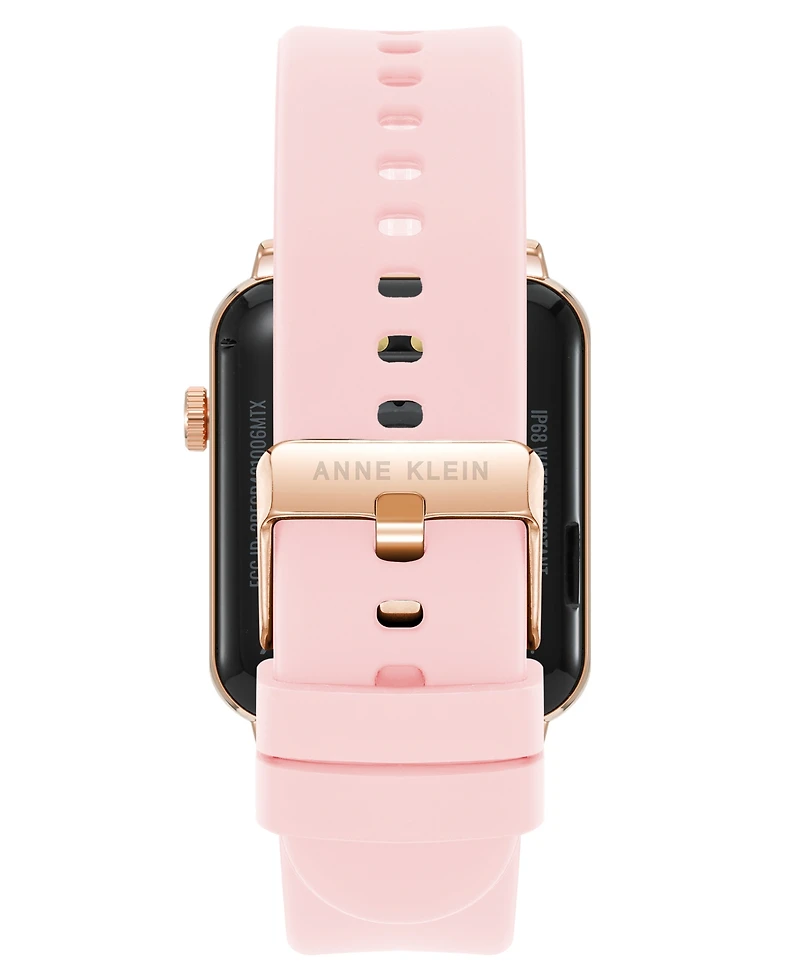 Anne Klein Women's Connect It Stellar Smartwatch with Rose Gold-Tone Stainless Steel Mesh and Pink Silicone Band, 45mm