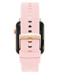 Anne Klein Women's Connect It Stellar Smartwatch with Rose Gold-Tone Stainless Steel Mesh and Pink Silicone Band, 45mm