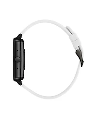 Anne Klein Women's Connect It Illume Smartwatch with Black Leather and White Silicone Band, 37mm