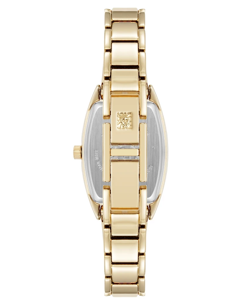 Anne Klein Women's Quartz Cushion White Enamel with Gold-Tone Metal Alloy Bangle Watch, 22mm