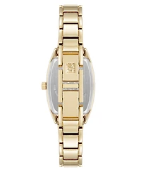 Anne Klein Women's Quartz Cushion White Enamel with Gold-Tone Metal Alloy Bangle Watch, 22mm