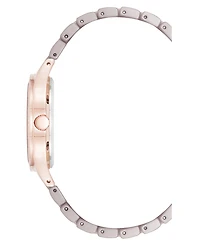 Anne Klein Women's Quartz Taupe Ceramic Bracelet Floral Dial Watch, 34mm