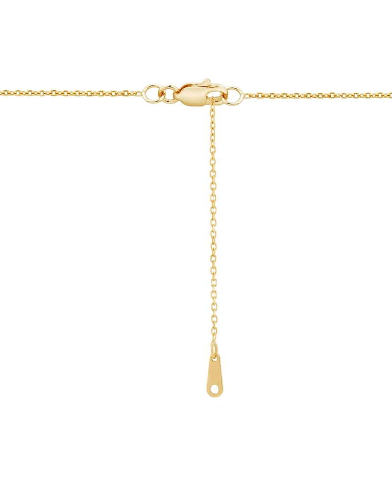 Diamond Bezel Oval Pendant 18" Necklace (1/5 ct. t.w.) in 14k Gold