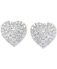 Forever Grown Diamonds Lab Diamond Heart Cluster Stud Earrings (2 ct. t.w.) Sterling Silver or 14k Gold-Plated