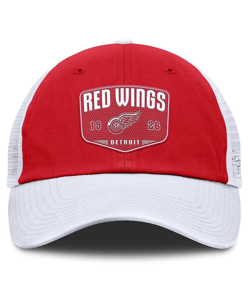 Fanatics Men's Red Detroit Red Wings Fundamental One-Time Trucker Adjustable Hat