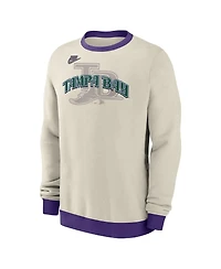 Nike Men's Cream Tampa Bay Rays Cooperstown Collection Fleece Pullover Sweatshirt