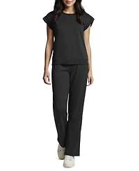 Three Dots Women's Diana Crewneck Cap-Sleeve T-Shirt