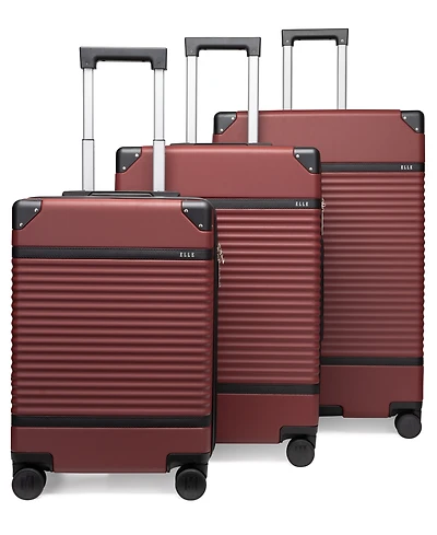 Elle Belleville 3-Piece Expandable Retro Spinner Luggage Set
