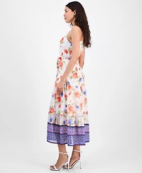 Anne Klein Women's Printed Chiffon Sleeveless Midi Dress